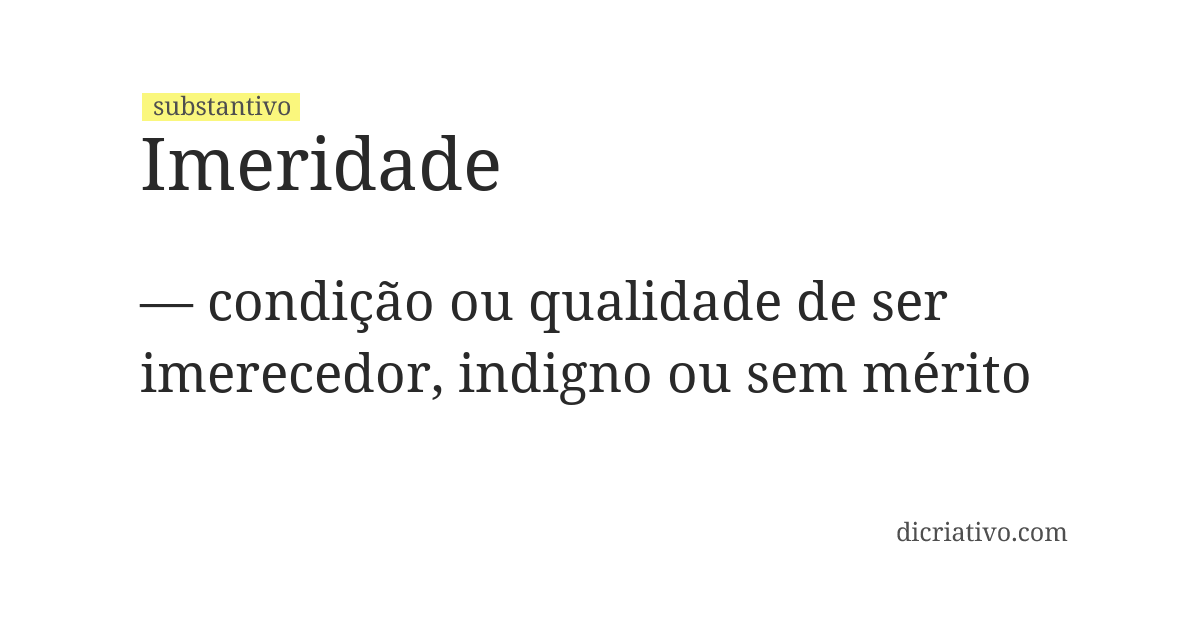 Significado de imeridade