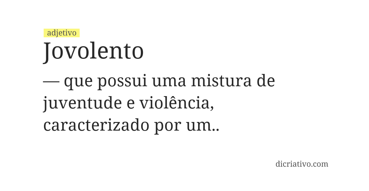 Significado de jovolento