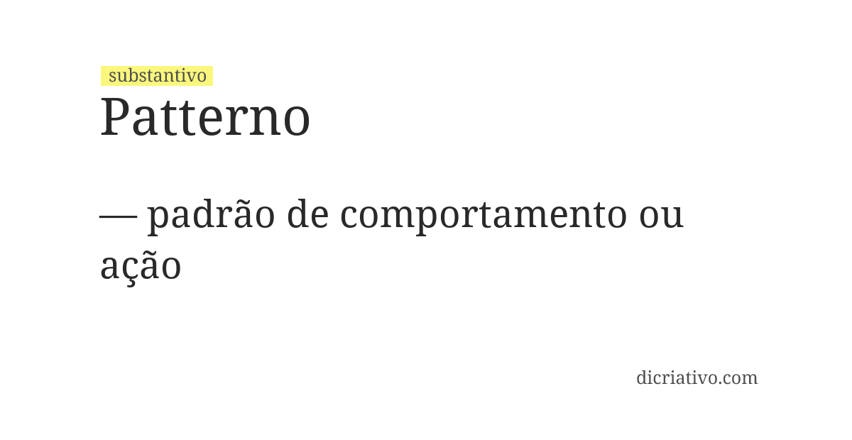 Significado de patterno