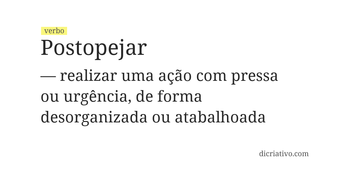 Significado de postopejar
