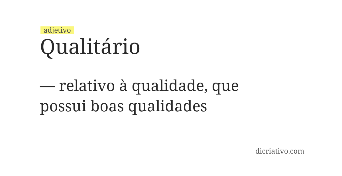 Significado de qualitário
