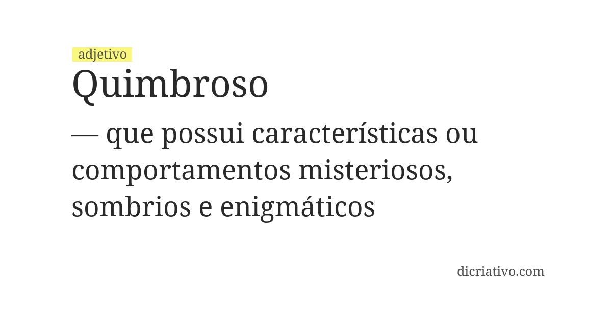 Significado de quimbroso
