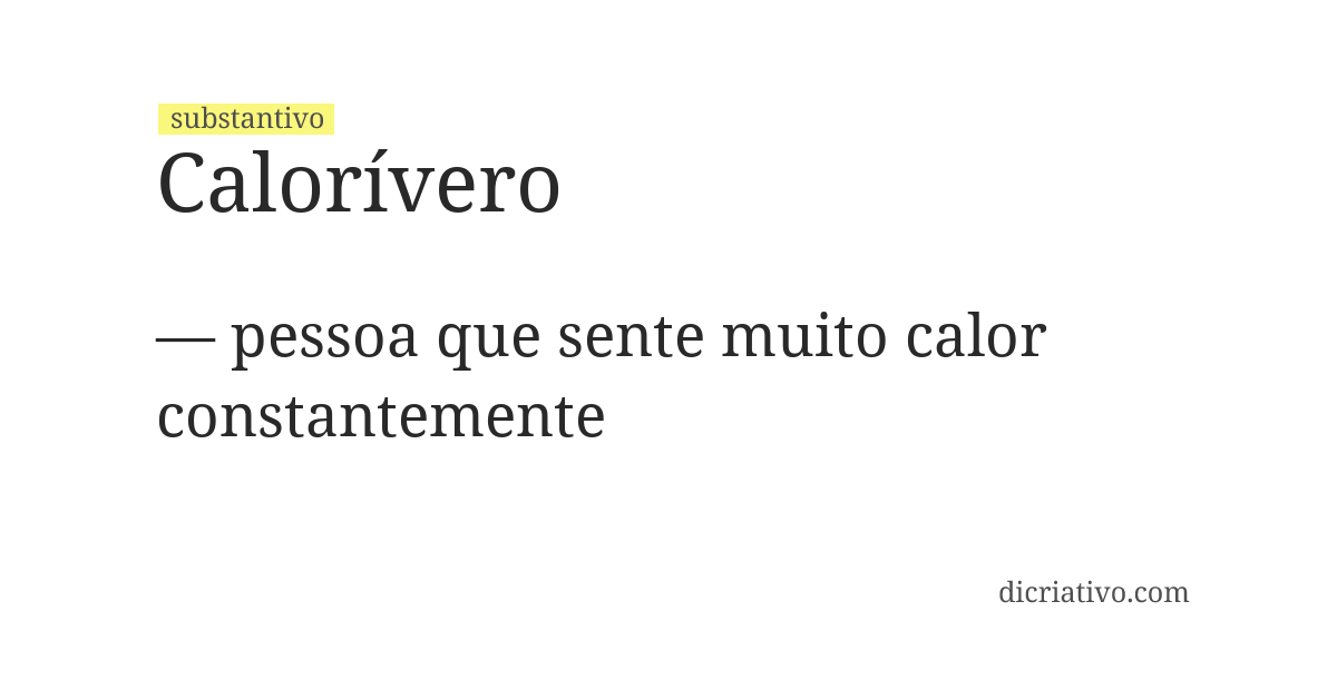 Significado de calorívero