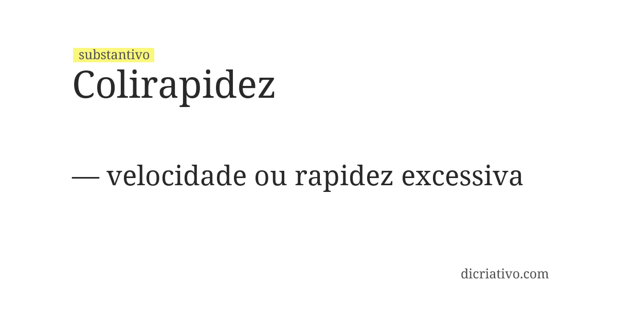 Significado de colirapidez