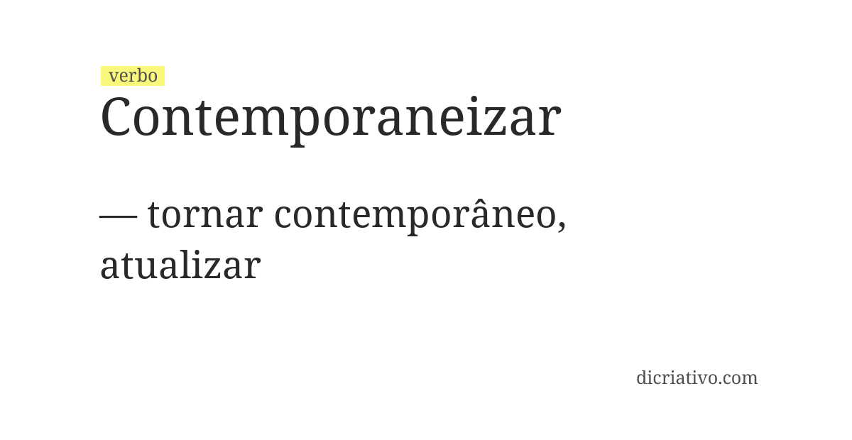 Significado de contemporaneizar