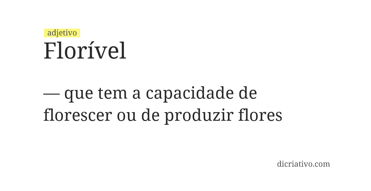 Significado de florível