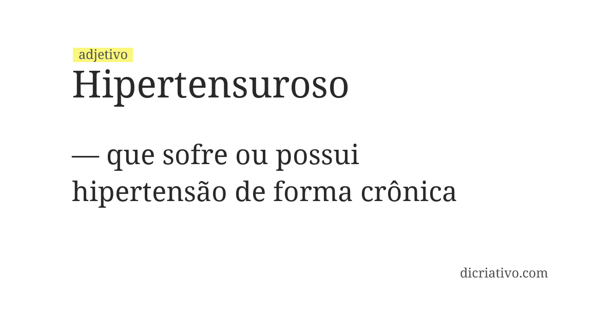 Significado de hipertensuroso