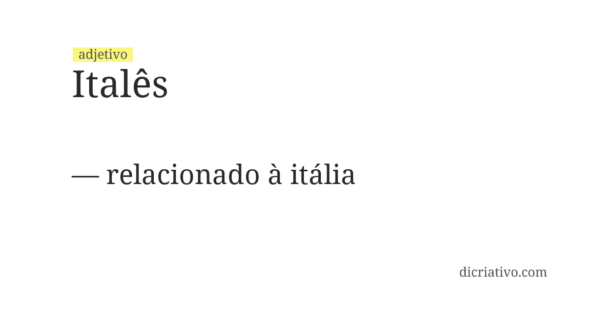 Significado de italês