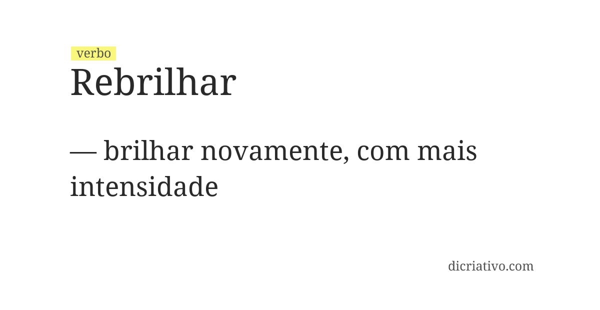 Significado de rebrilhar