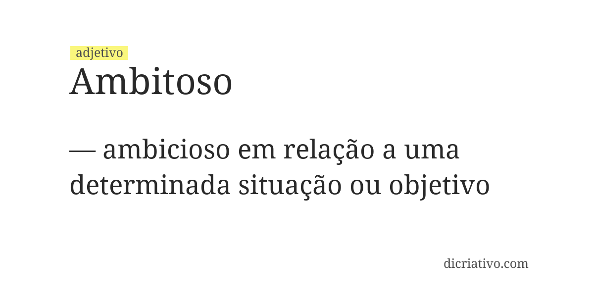Significado de ambitoso