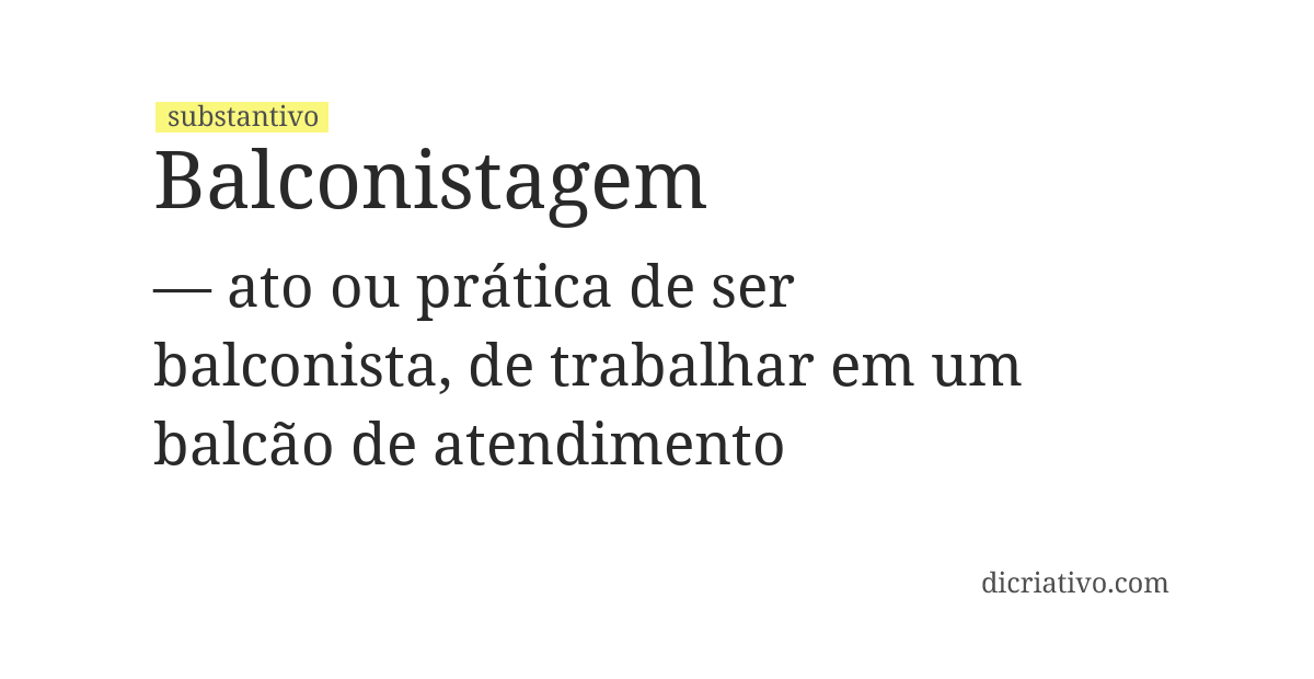 Significado de balconistagem