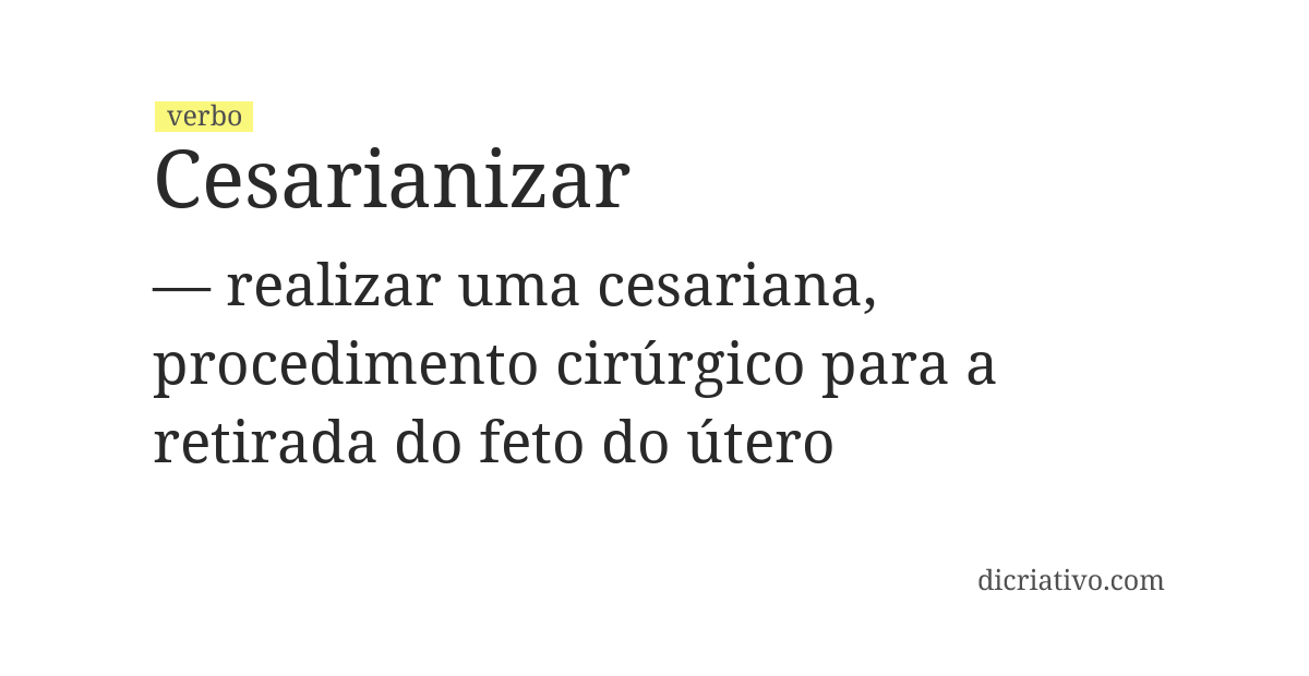 Significado de cesarianizar