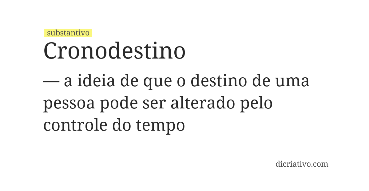 Significado de cronodestino