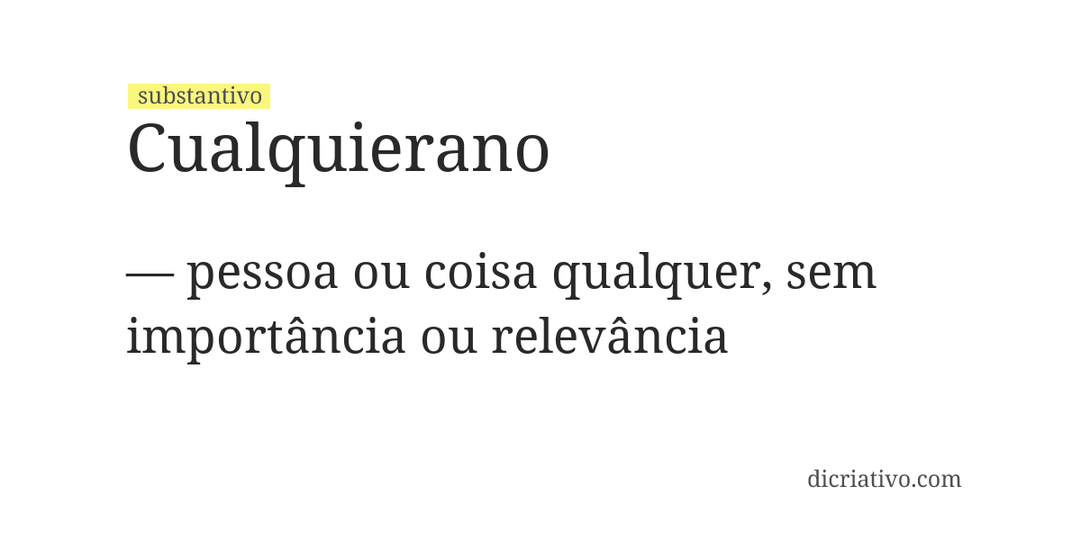 Significado de cualquierano