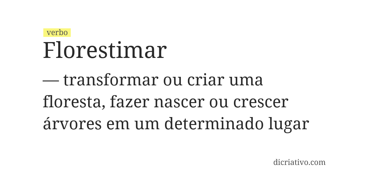 Significado de florestimar