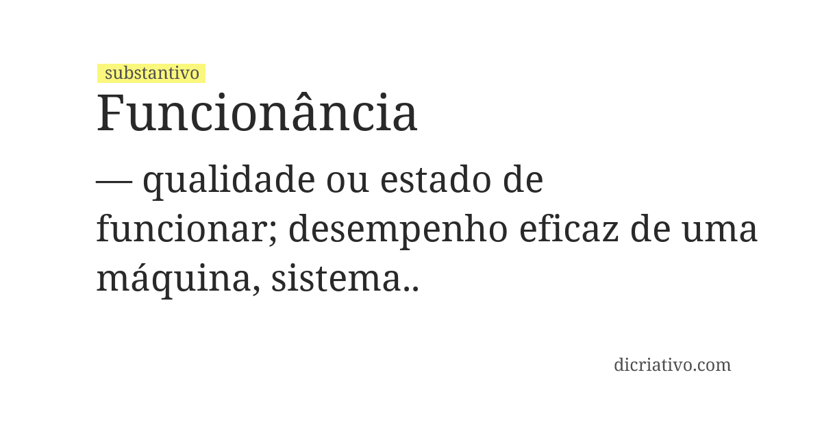 Significado de funcionância