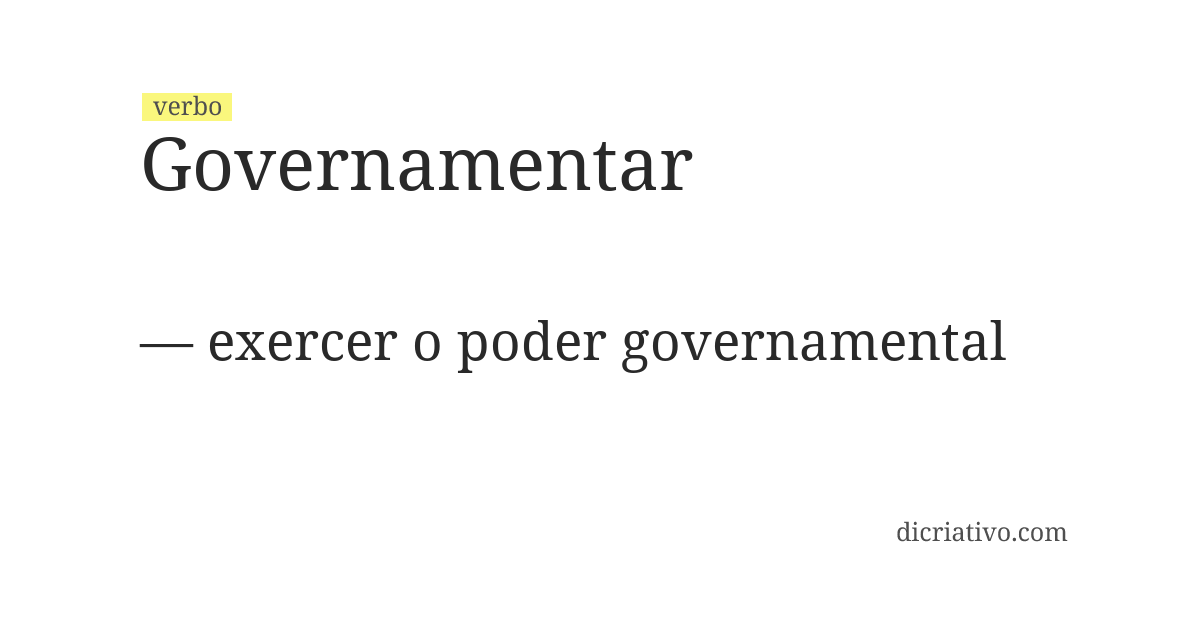 Significado de governamentar
