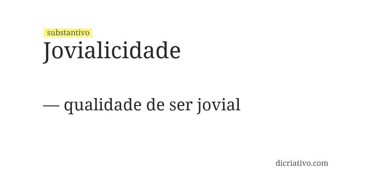Significado de jovialicidade