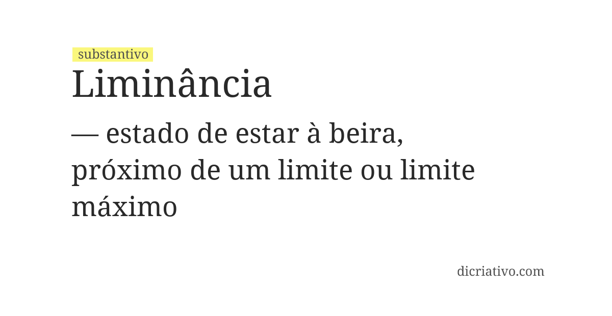 Significado de liminância
