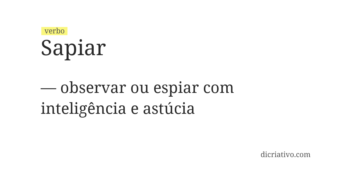 Significado de sapiar