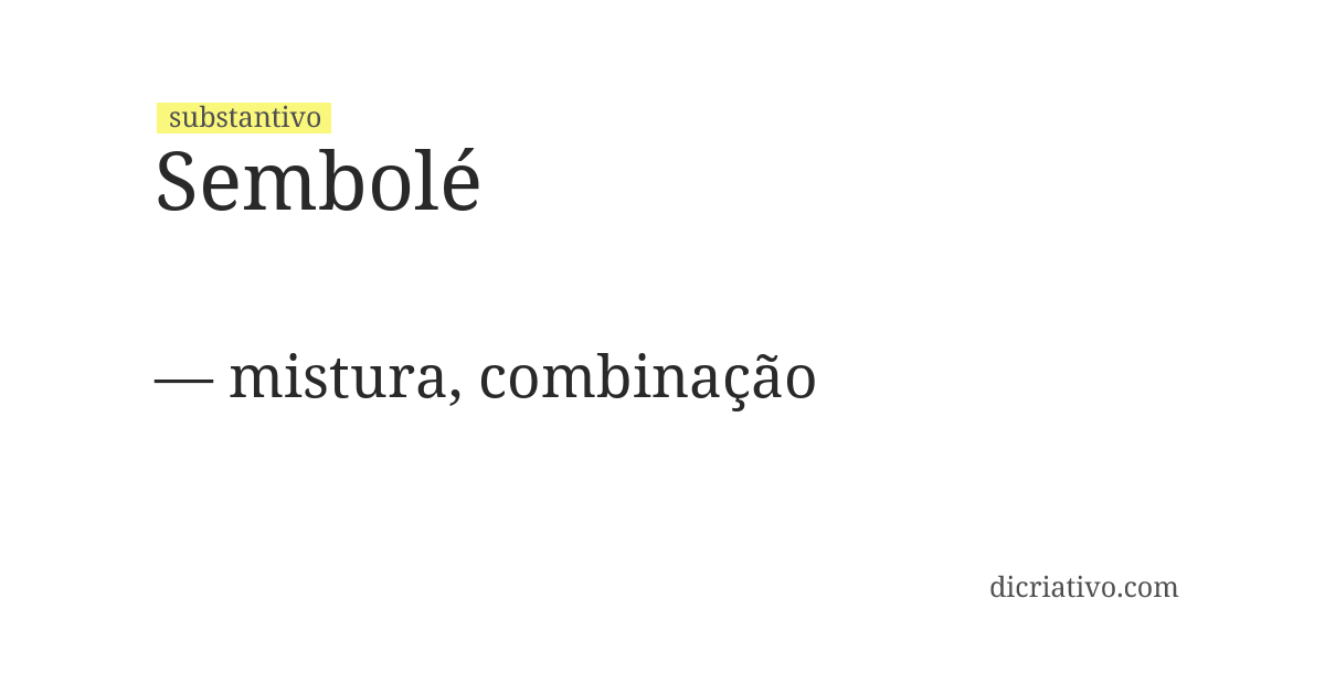Significado de sembolé