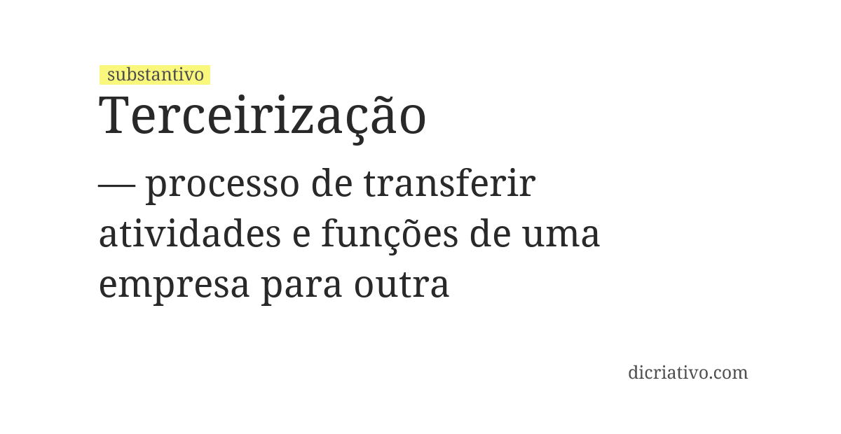 Significado de terceirização