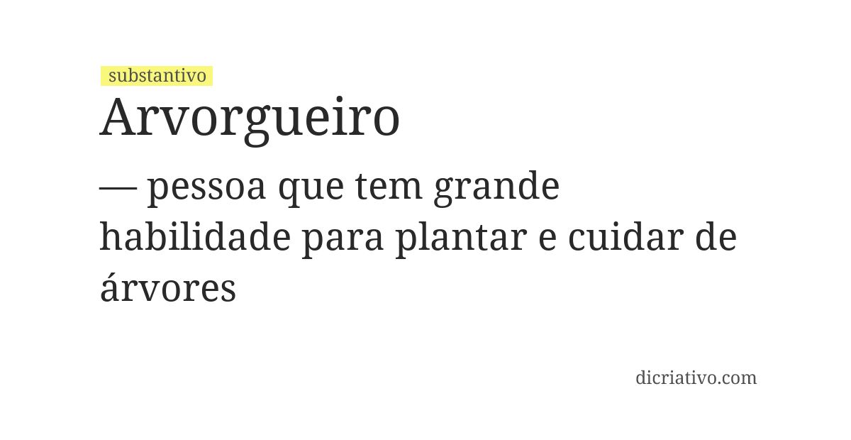 Significado de arvorgueiro