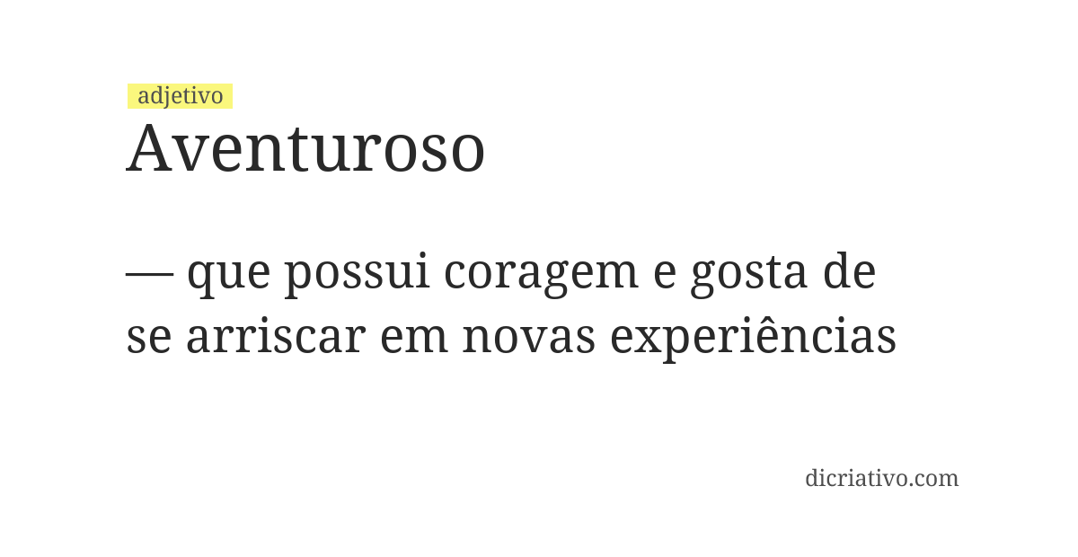 Significado de aventuroso