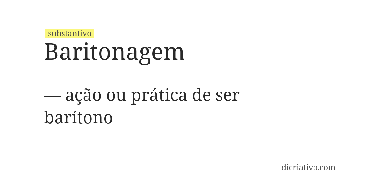 Significado de baritonagem