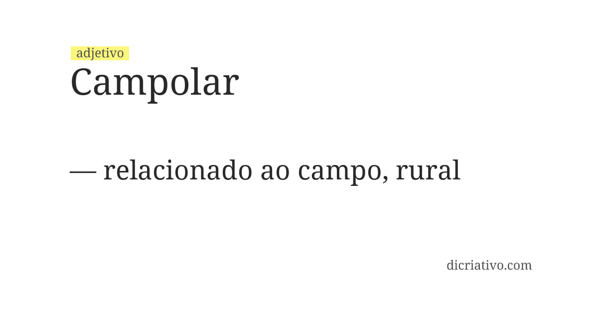 Significado de campolar