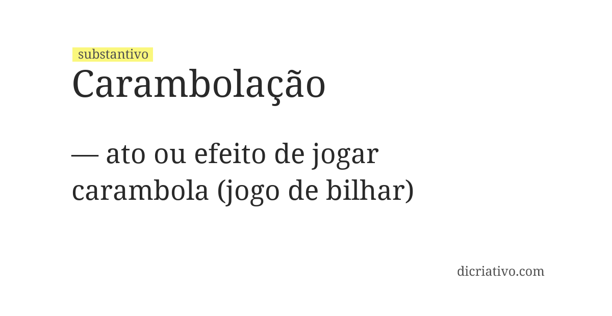 Significado de carambolação