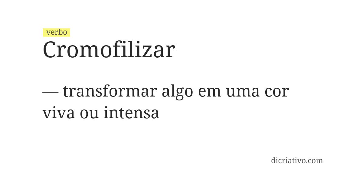 Significado de cromofilizar