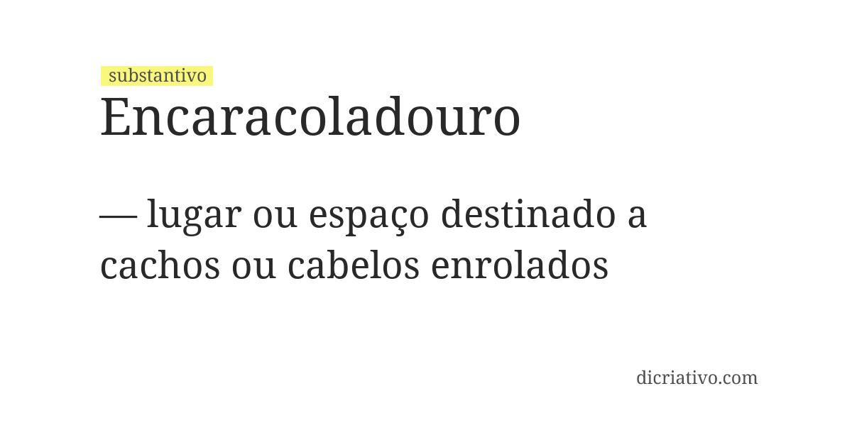Significado de encaracoladouro
