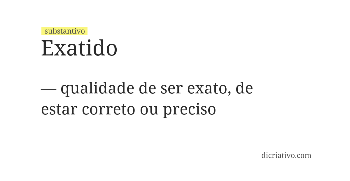 Significado de exatido