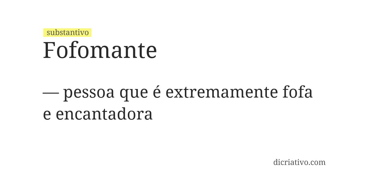 Significado de fofomante