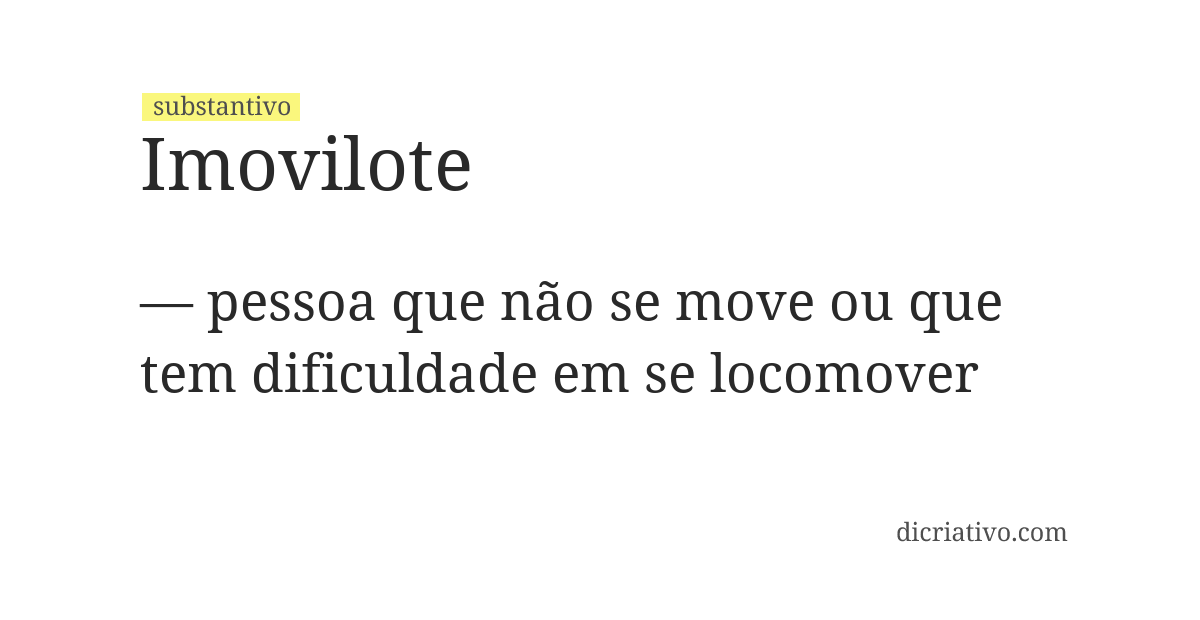 Significado de imovilote