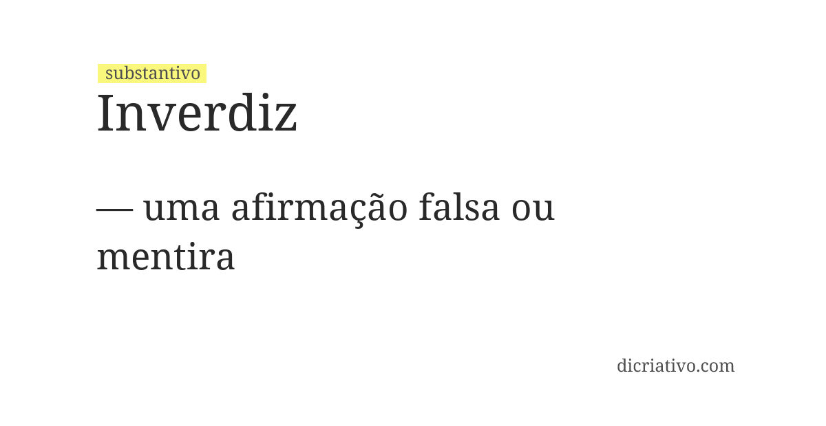 Significado de inverdiz