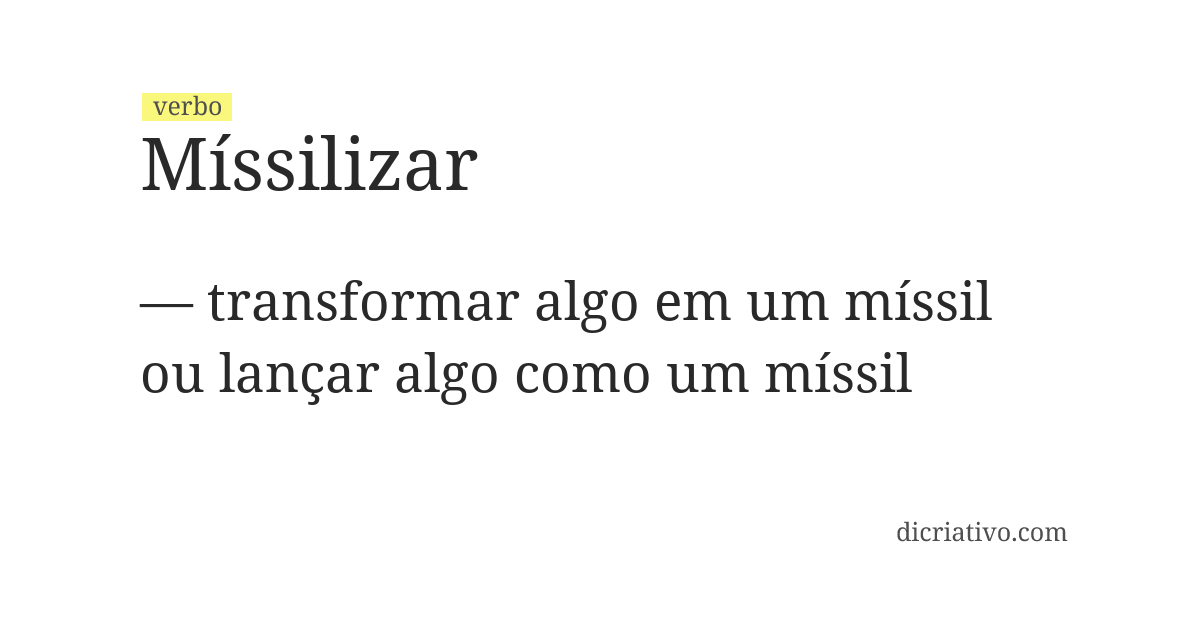 Significado de míssilizar