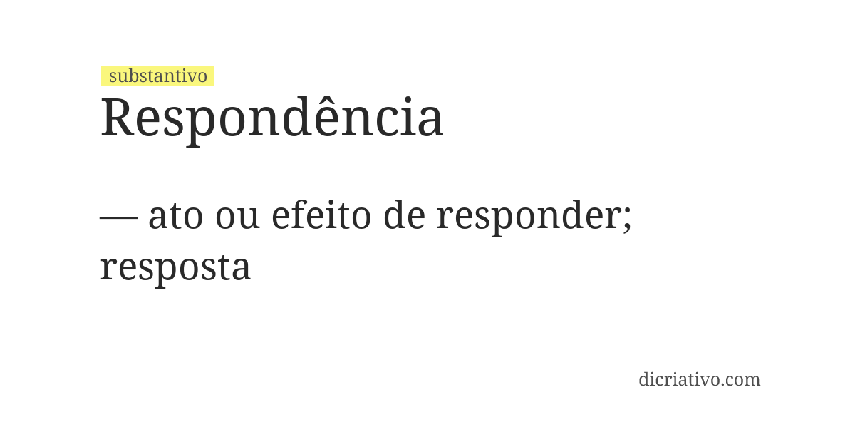 Significado de respondência