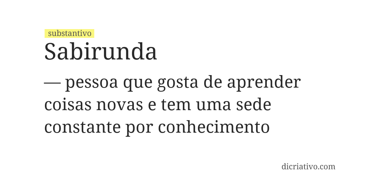 Significado de sabirunda