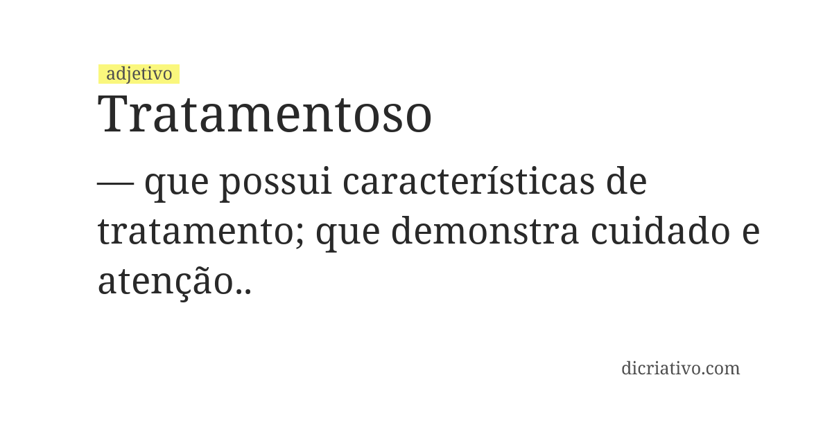 Significado de tratamentoso