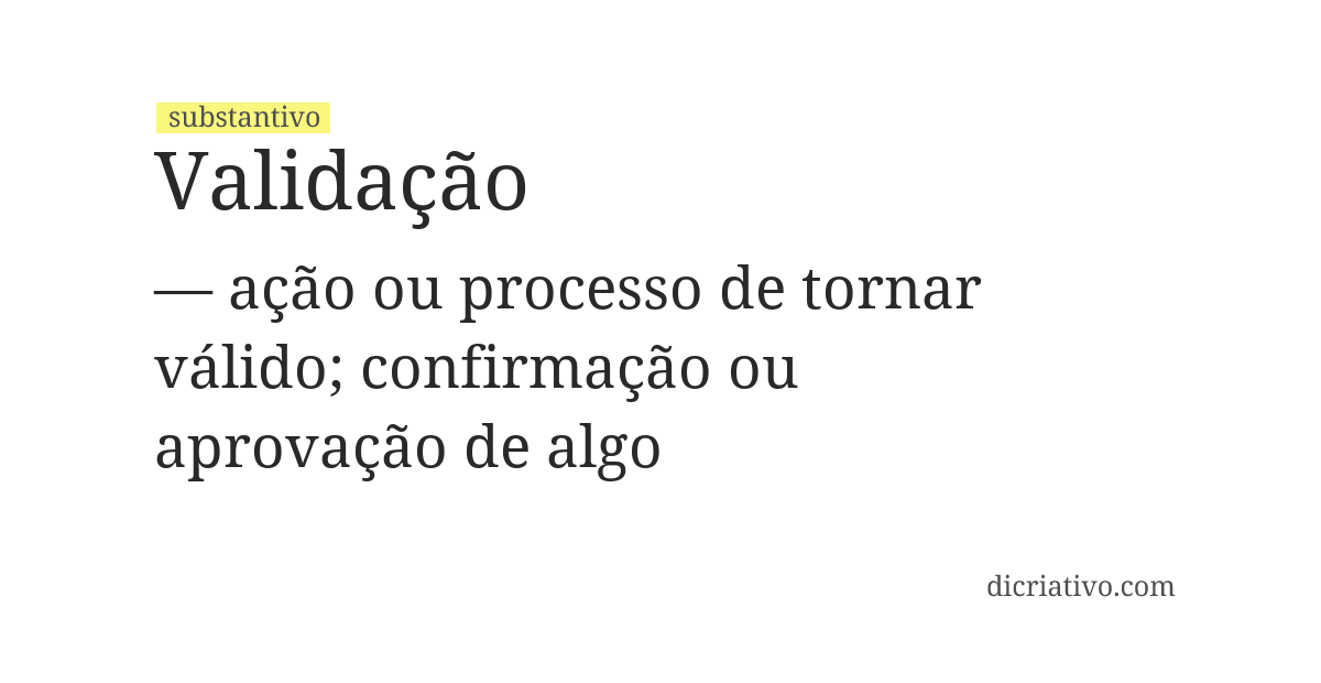 Significado de validação
