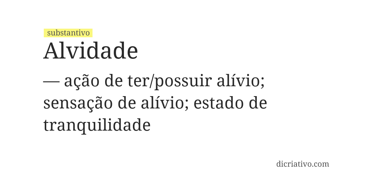 Significado de alvidade