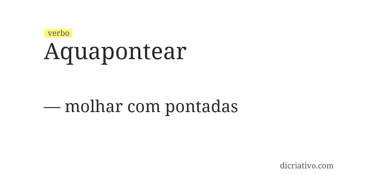 Significado de aquapontear