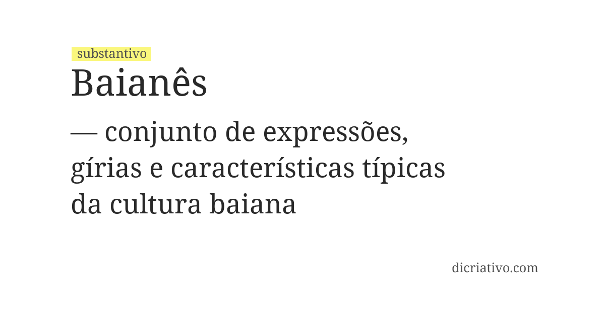 Significado de baianês