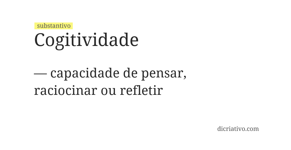 Significado de cogitividade