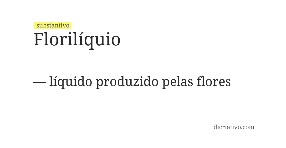 Significado de florilíquio