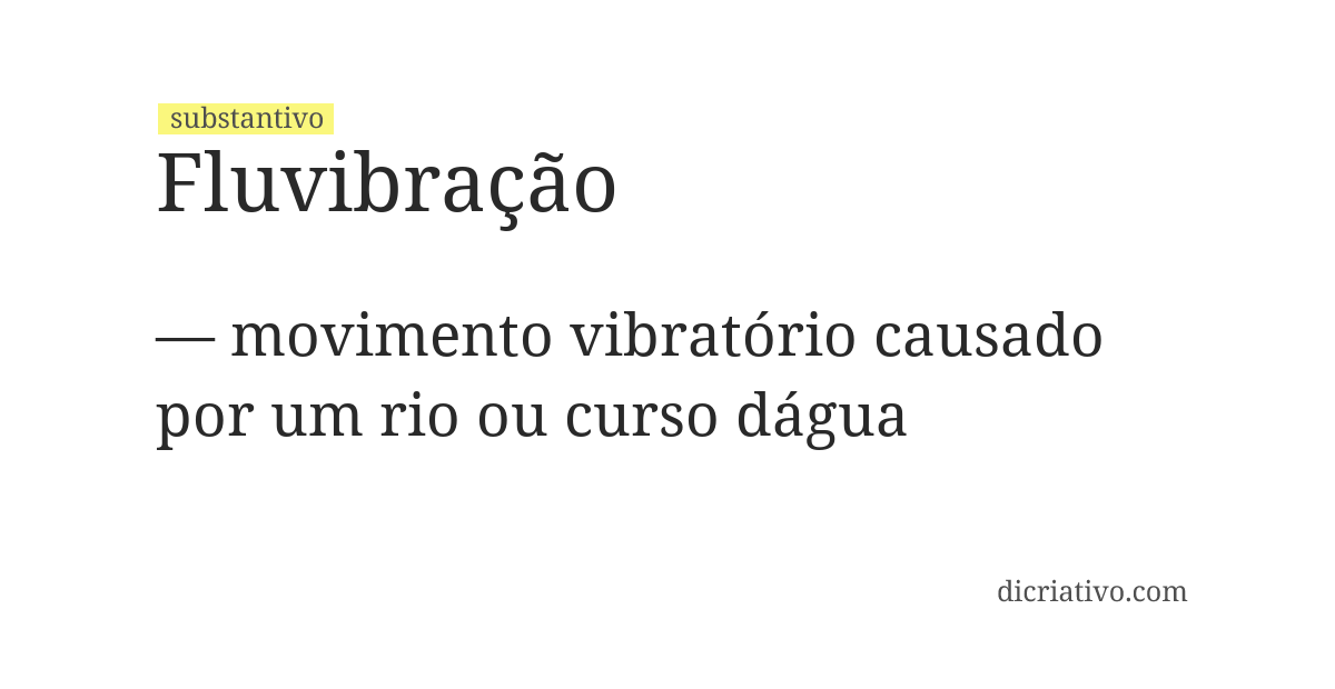 Significado de fluvibração