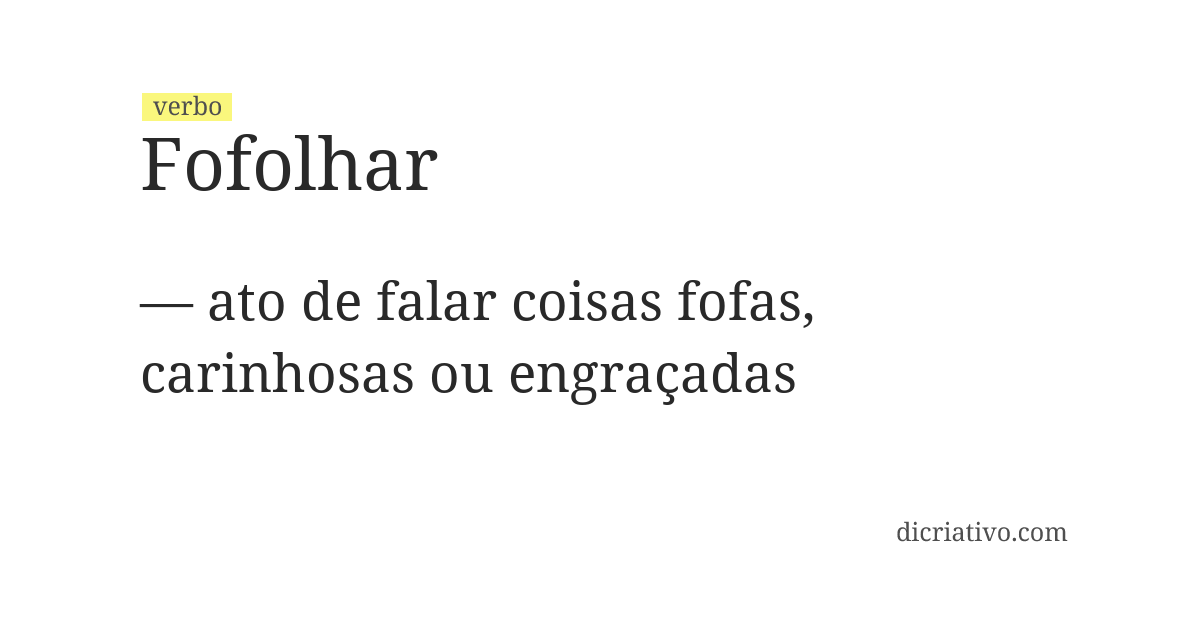 Significado de fofolhar
