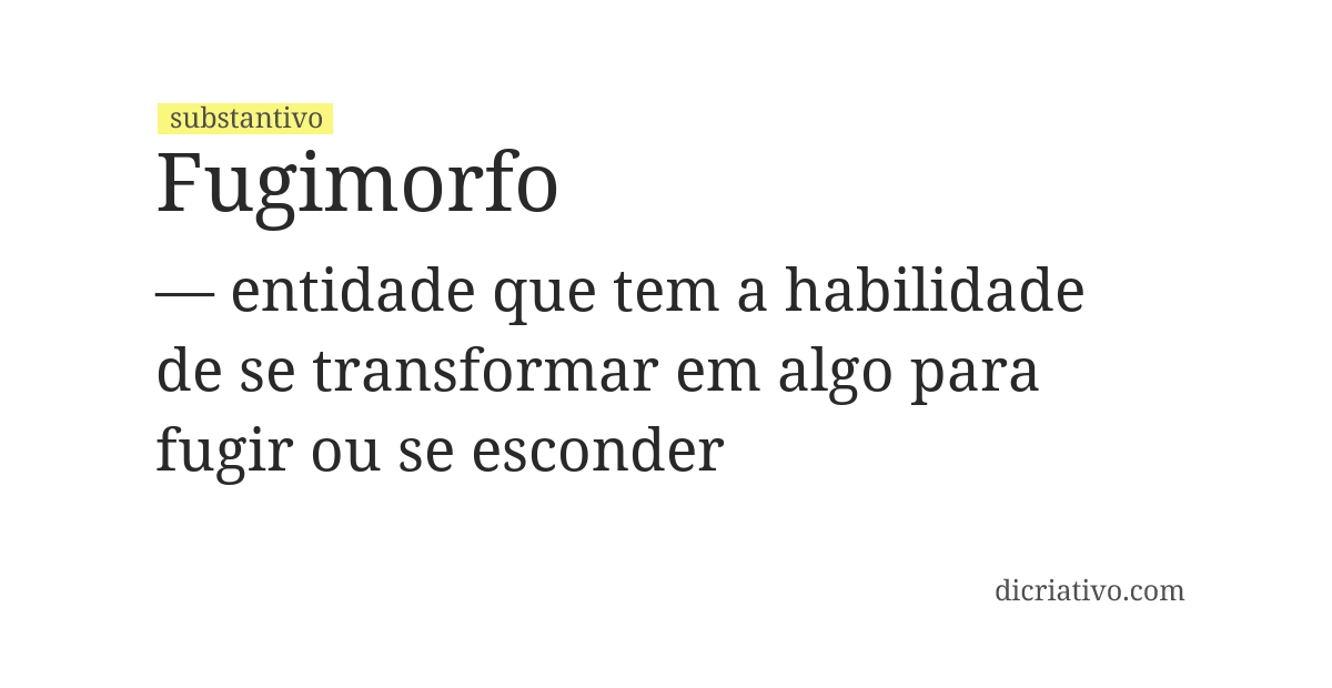 Significado de fugimorfo